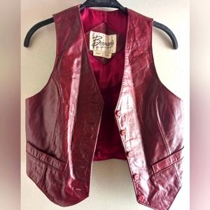 Vintage wine colored vest Sz 10